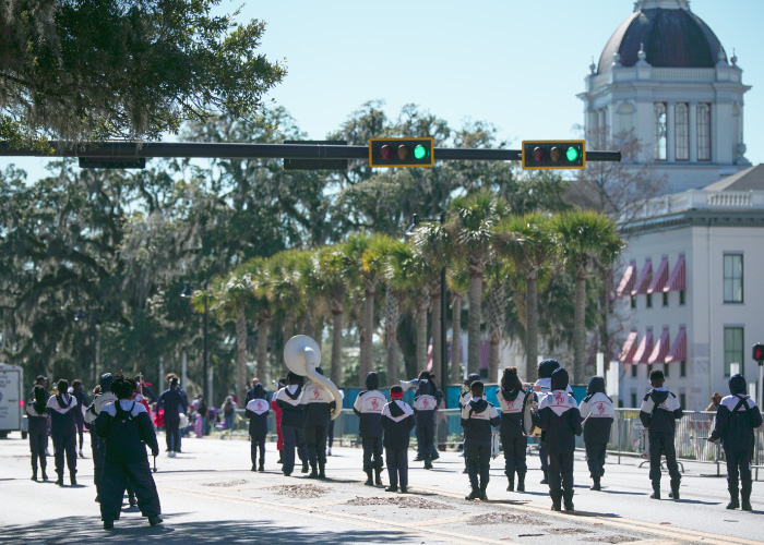 Community event with FAMU marching band